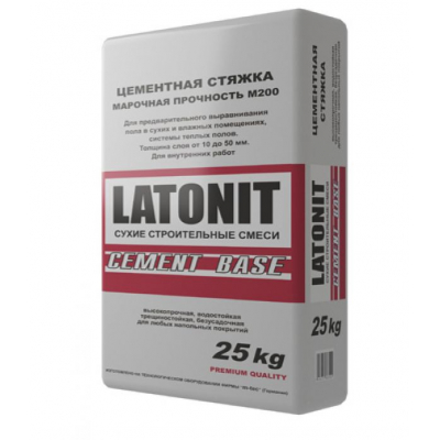 Цементная стяжка LATONIT CEMENT BASE, 25кг